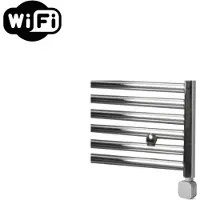 Sanicare Carini elektrische Wifi radiator 172x45cm chroom met thermostaat zilver rechtsonder