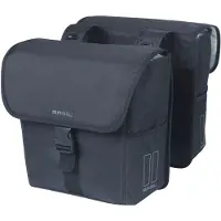 Basil GO - Dubbele fietstas - 32 Liter - Waterafstotend - Reflectiedetails - Zwart