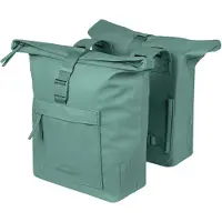 Basil Brooklyn - Dubbele fietstas - 41 Liter - Waterdicht - Reflectie details - Gerecycled materiaal - groen