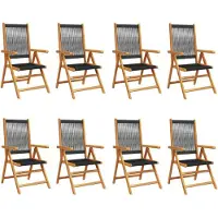 vidaXL Tuinstoelen 8 st verstelbaar massief acaciahout zwart