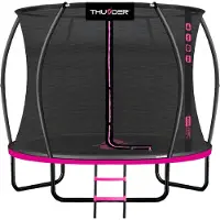 Thunder Trampoline 305 cm – Ronde Tuintrampoline – Max. 150 kg – Met Ladder – Roze