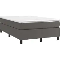 vidaXL Boxspring met matras kunstleer grijs 120x190 cm