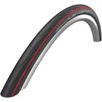 Schwalbe Lugano II 700 mm Road Tire Tubetype Wired K-Guard Silica Compound Black Red Stripes || Maat: 25 mm
