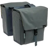 New Looxs Dubbele fietstas Tulum, 32 liter, 35 x 17 x 37 cm (2 stuks) - grijs/groen