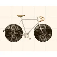 IXXI Licorice Bike, Florent Bodart - 100 x 80 cm - Gratis ophangtool - Grote wanddecoratie en posters - Vintage, Illustraties, Fantasierijk, Speels