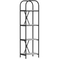 vidaXL Boekenplank 4-laags 40 x 30 x 146 cm Bewerkt hout Grijs Sonoma