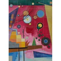 IXXI Heavy Red, Kandinsky & Bridgeman Images - 100 x 140 cm - Grote wanddecoratie en posters - Kleurrijk, Abstract, Klassiek, Olieverf, Geometrische