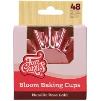 Funcakes Bloom Baking Cups - Duurzaam Gecoat Karton - Metallic Rosé Goud - pk/48
