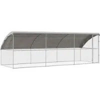 vidaXL Kippenkooi met 1 deur 3 st zilver 600x200x200 cm