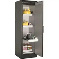 ASECOS Brandveiligheidsopslagkast type 90, B 600 x D 615 x H 1953 mm, deur rechts 4 plaatstalen schuifladen, grijs/lichtgrijs (RAL 7035)