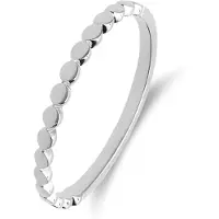 Lucardi Dames 14 karaat witgouden ring bolletjes - Ring - 14 Karaat Goud - Zilver - 16 / 50 mm