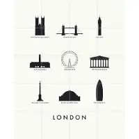 IXXI London Architecture white, Kunst in Kaart - 80 x 100 cm - Gratis ophangtool - Grote wanddecoratie en posters - Illustraties, Minimalisme
