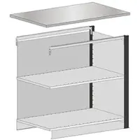 Schulte Lagertechnik Middenmodule voor uitschuifbaar baliesysteem MULTIplus, frame 1 module, bladbreedte 1006 mm, zonder werkblad