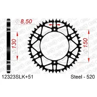 Afam Couronne 51 dents acier anti-boue pas 520 type 12323SLK