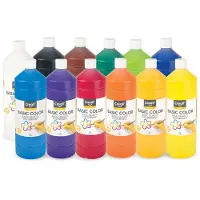 Creall Plakkaatverf - 12 kleuren - mix set 12 kleuren schoolverf - grootverpakking - 12 x 1000ML - Gemaakt in Nederland - professionele kwaliteit - glutenvrij