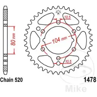 JT Sprockets 520 Jtr1478.42 Steel Achtertandwiel