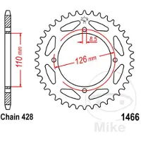 JT Sprockets 428 Jtr1466.47 Steel Achtertandwiel