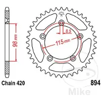 JT Sprockets 420 Jtr894.46 Steel Achtertandwiel