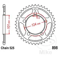 JT Sprockets 525 Jtr898.38 Steel Achtertandwiel