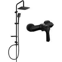 Mexen Sven opbouw douche set met regendouche en Sabre douchekraan, zwart - 72140262-70