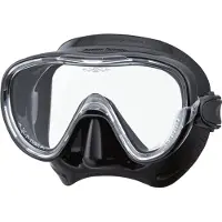 Tusa Tina Snorkelmasker – Premium duikbril van hypoallergene siliconen met één venster en gehard glas, voor snorkelen en duiken – Zwart/Zwart – M1002QB BK