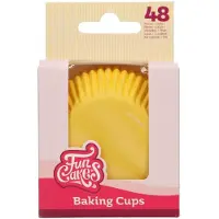 Funcakes Baking Cups - Geel - 48 Stuks - Cupcake Vormpjes Papier