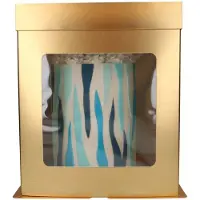 Funcakes Taartdoos Hoog - met Venster - Goud - 21x21x23,5 cm - Cakedoos