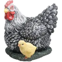 Farmwood Tuinbeeld Kip Met Kuiken Grijs 17 X 23 X 19 Cm