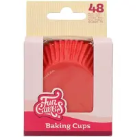 Funcakes Baking Cups - Rood - 48 Stuks - Cupcake Vormpjes Papier