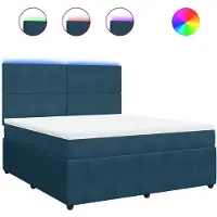vidaXL Boxspring met matras fluweel blauw 180x200 cm