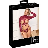 Abierta Fina Open Top & Thong red L