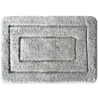 Karat Badmat Atlantis - Rechthoekig - Anti-Slip Achterkant - Modern Badkamermat - Zilvergrijs -70 x 120 cm