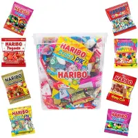 Haribo Mega-Fête 2kg snoep mix - XL snoeppot met uitdeelzakjes - snoepzakjes voor verjaardagsfeestjes