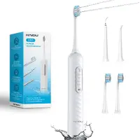 HAIDU Elektrische Tandenborstel Wit met Waterflosser – 3 in 1 – 3 Opzetstukken – 2 Opzetborstels – Standaard