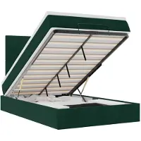 vidaXL Ottoman bed met matrassen 120x190cm fluweel donkergroen