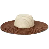 Lauren Accesorios Dames Tweekleurige beige strohoed (OSFA), Casual, Papier 454937146001