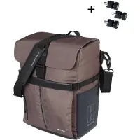 Basil Move MIK bevestigingspunten, losse tas, 15 liter, bruin - Waterafstotende fietstas.