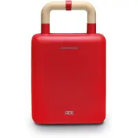 ADE 2-in-1 Croque & Wafelijzer rood wisselbare platen