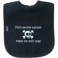 Funnies Zwarte slab met "Mijn eerste tattoo staat op mijn slab"
