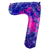 Folat - Folieballon Cijfer 7 Paint Splash - 86 cm