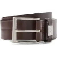 BOSS Leren Riem Connio Leather Belt W120 Dark Brown Donkerbruin