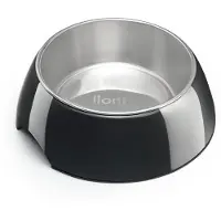 Lionto hondenvoerbak, RVS inzet, antislip & melamine behuizing 210 ml zwart