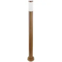 Globo Staande lamp Buitenlamp Tuinlamp Staande lamp Patio IP44, roestvrij staal met houteffect, 1x E27 fitting, DxH 12,7x110 cm