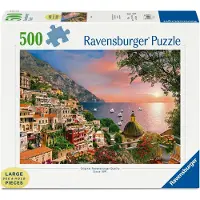 Ravensburger Positano 500 Piece Jigsaw Puzzle for Adults | Unique Piece Design | Anti-Glare Surface | Ideal for Group Activity and Gifts | FSC Certifi