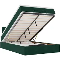 vidaXL Bed poef met matras 120x190 cm fluweel donkergroen