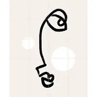IXXI Sunny Face, Bohomadic Studio - 80 x 100 cm - Gratis ophangtool - Grote wanddecoratie en posters - Line art, Grafisch Ontwerp, Minimalisme