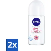 Nivea 2 x - Deo Roll-On - Dry Comfort Plus - 48 Uur Lang Werkend - 50 ml - Deodorant Roller - Anti-transpirant - 48 Uur Bescherming - Dry Comfort Plus - Zweetbestendig