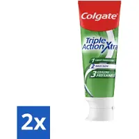 Colgate 2 x Tandpasta Triple Action Extra Fresh 75 ml - Tandpasta - Gaatjes - Tanden - Frisse Adem - Witte Tanden