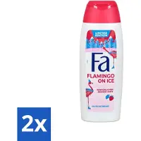 Fa 2 x - Douchegel - Winter Flamingo On Ice - Verfrissend & Koel - Hydraterend - 250 ml - Douchegel - Winterflamingo - Winterflamingo On Ice - Hydraterende Douchegel - Frisse Geur