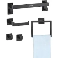 Vevor badkameraccessoireset (5-delig) inclusief handdoekhouder (406,4 mm) &amp; handdoekhouder (vierkante ring) &amp; 2 haken &amp; toiletrolhouder